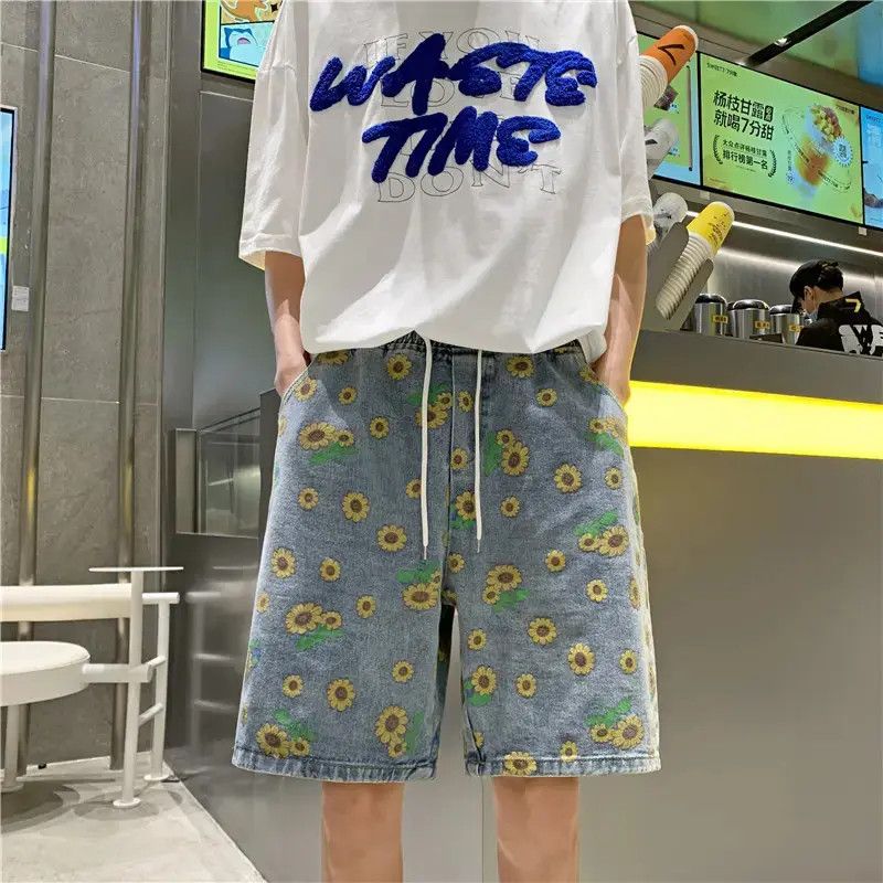 Japanese Brand Retro printed casual denim shorts Size US 32 / EU 48 - 1 Thumbnail
