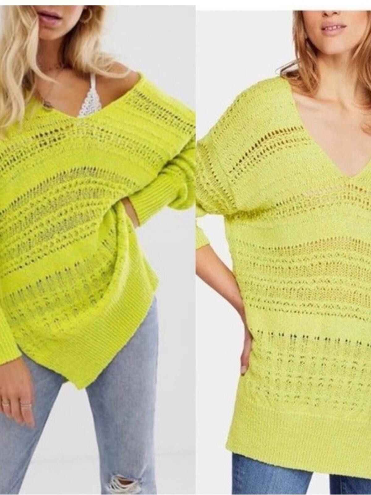 Free People Free People green hot tropics oversized sweater size medium Size M / US 6-8 / IT 42-44 - 3 Thumbnail