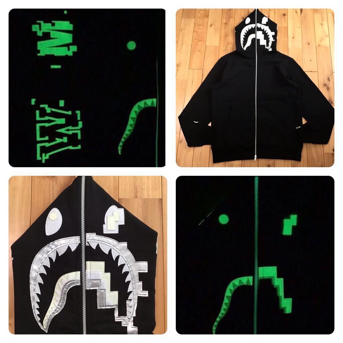 Bape 💫Glow in the dark💫 BAPE DIGITAL SHARK FULL ZIP HOODIE APE Size US L / EU 52-54 / 3 - 1 Thumbnail