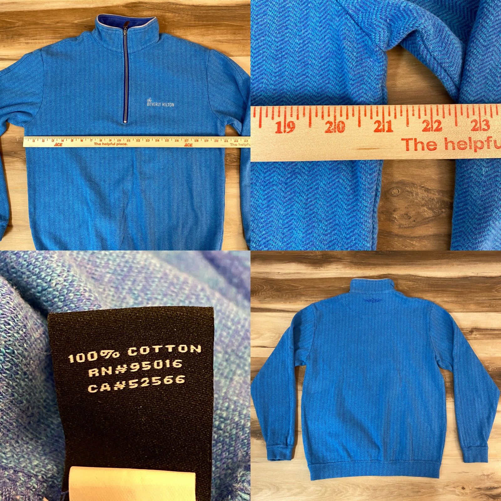 Vintage Straight Down Mens Small Herringbone Blue 1/4 Zip Mock Neck Cotton Sweater Pullover S Regular Knit Vintage No 50s? Size US S / EU 44-46 / 1 - 8 Thumbnail