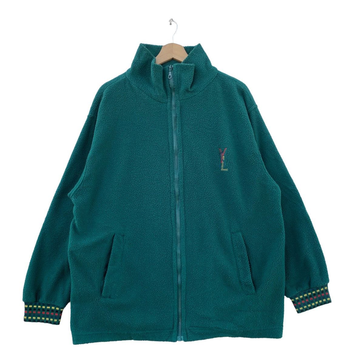 Vintage × Yves Saint Laurent Zipper Fleece Sweater Size US M / EU 48-50 / 2 - 3 Thumbnail