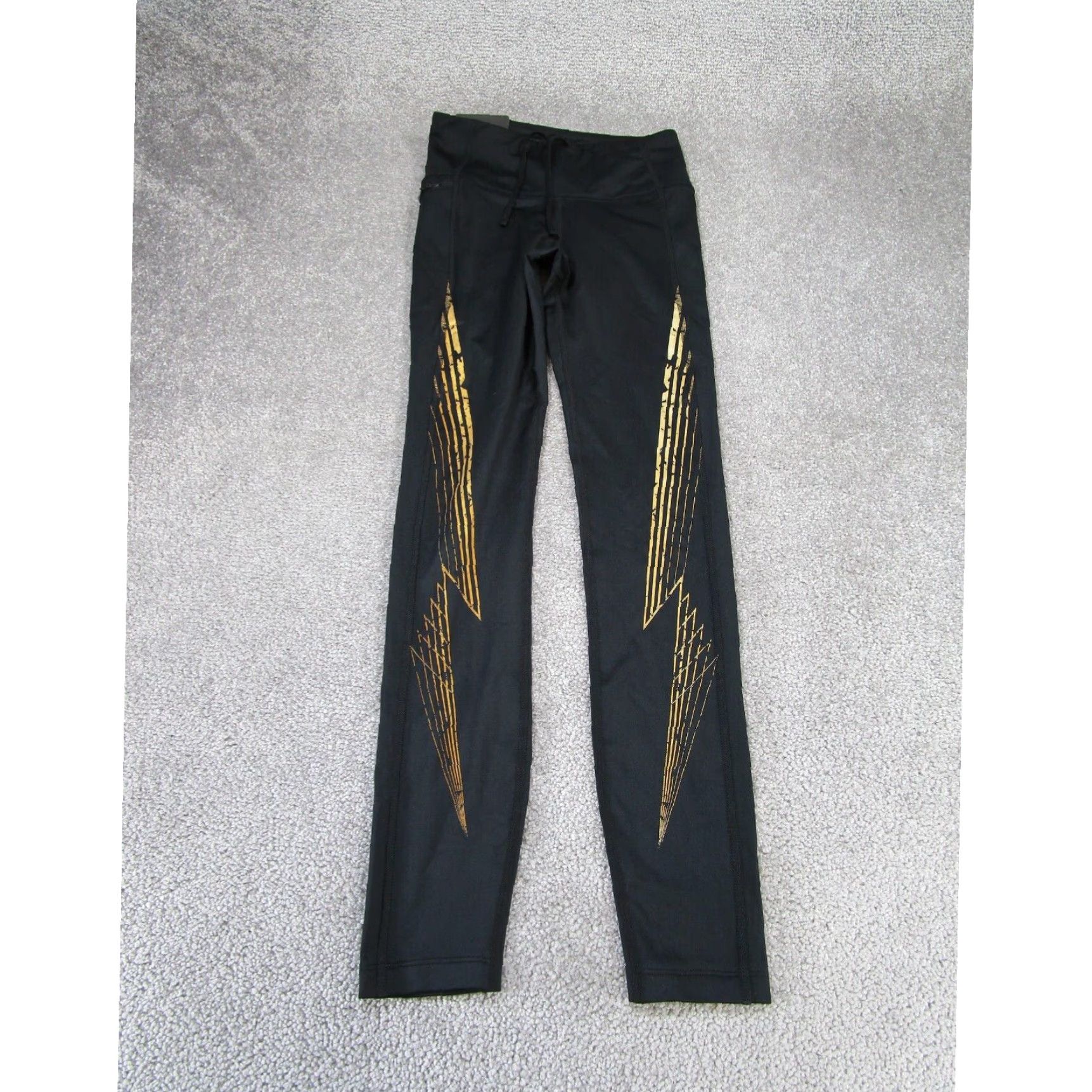 Under Armour Under Armour Compression Leggings Womens XS Black Gold Full Length Size 26" / US 2 / IT 38 - 1 Thumbnail
