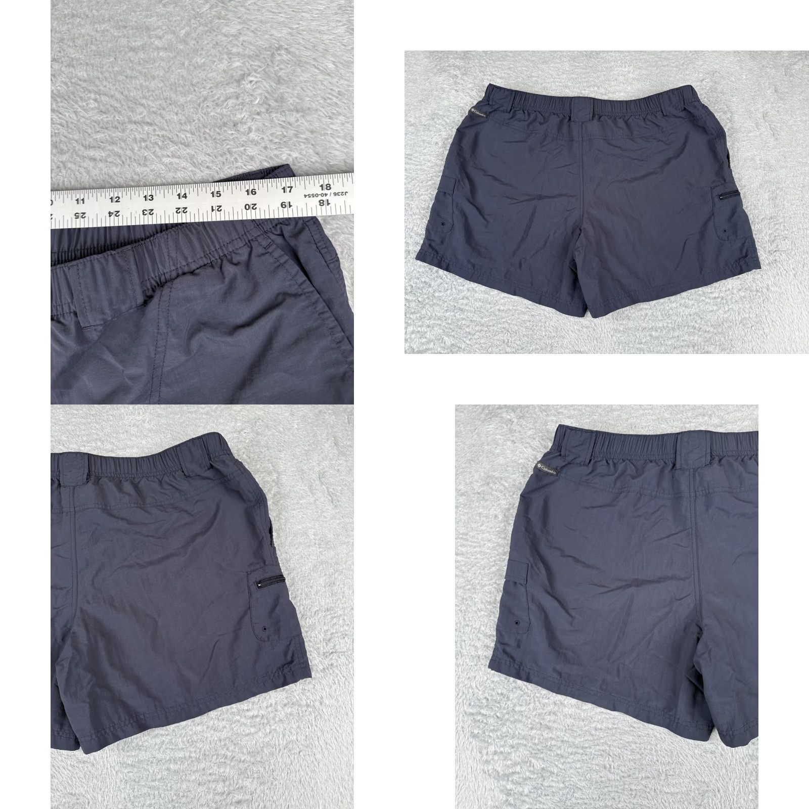 Vintage VINTAGE Columbia Shorts Men Blue Nylon Elastic Waist Zipper Pocket 6" Inseam 38 in Waist Regular Size US 33 - 9 Thumbnail