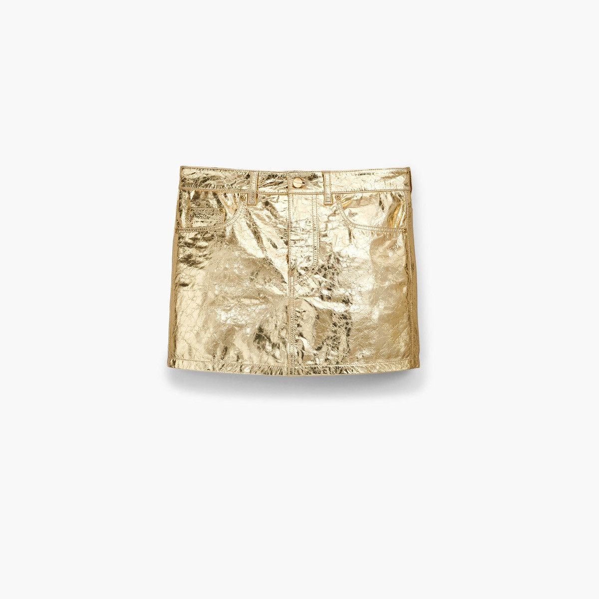 Marc Jacobs NWT! Marc Jacobs Gold Leather Skirt Size 25" / US 0 / IT 36 - 2 Thumbnail