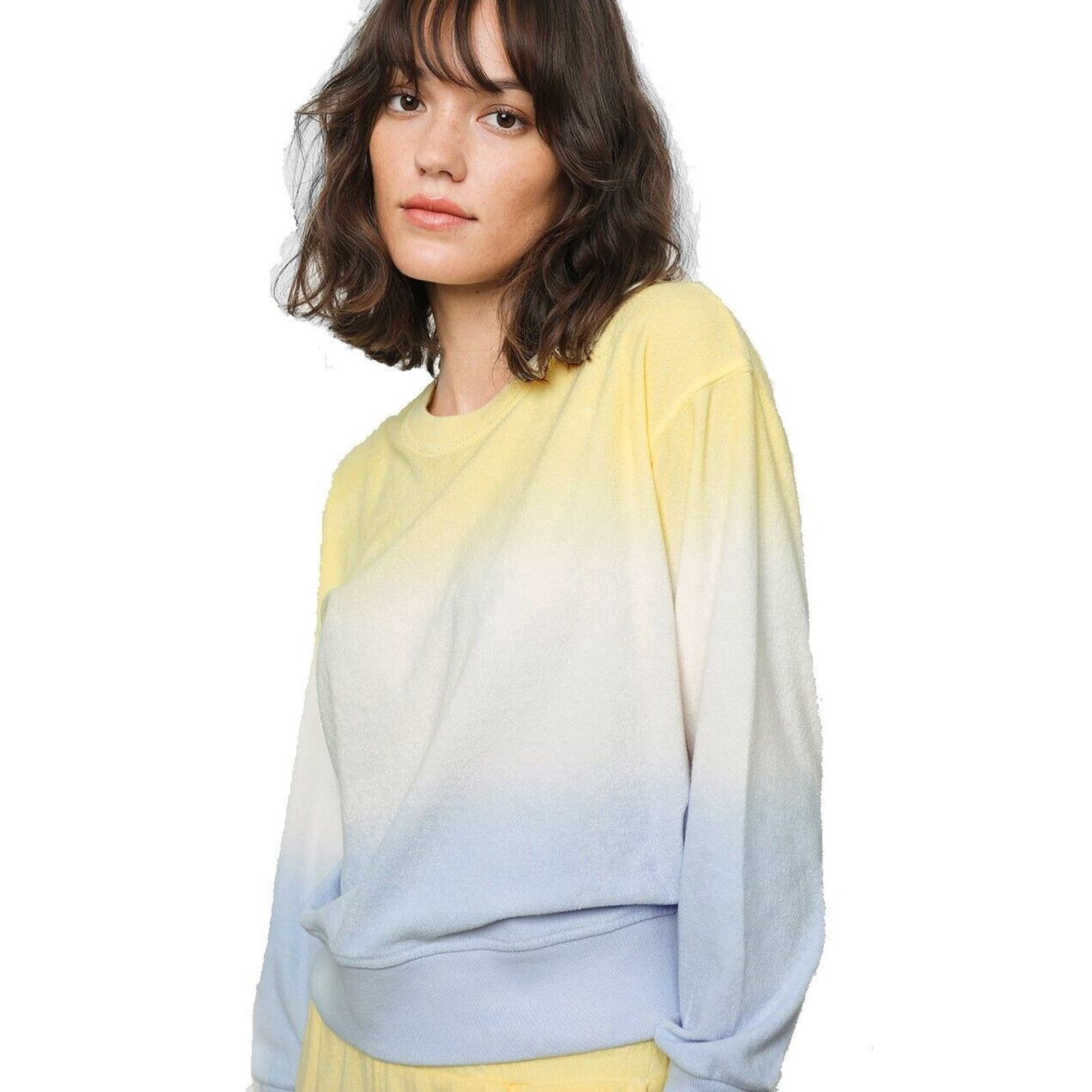 Rails Women Blue Dip Dye Terry Relaxed Sweatshirt Size XXL