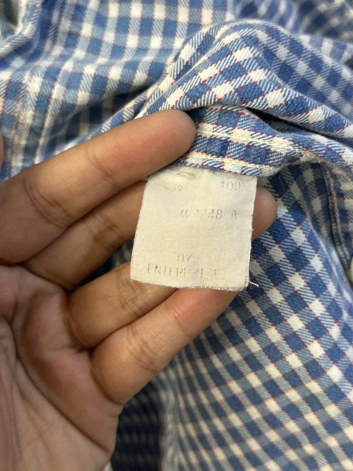 Sugar Cane Vintage Sugar Cane Blue Checkered Double Pocket Button Up Size US M / EU 48-50 / 2 - 6 Thumbnail
