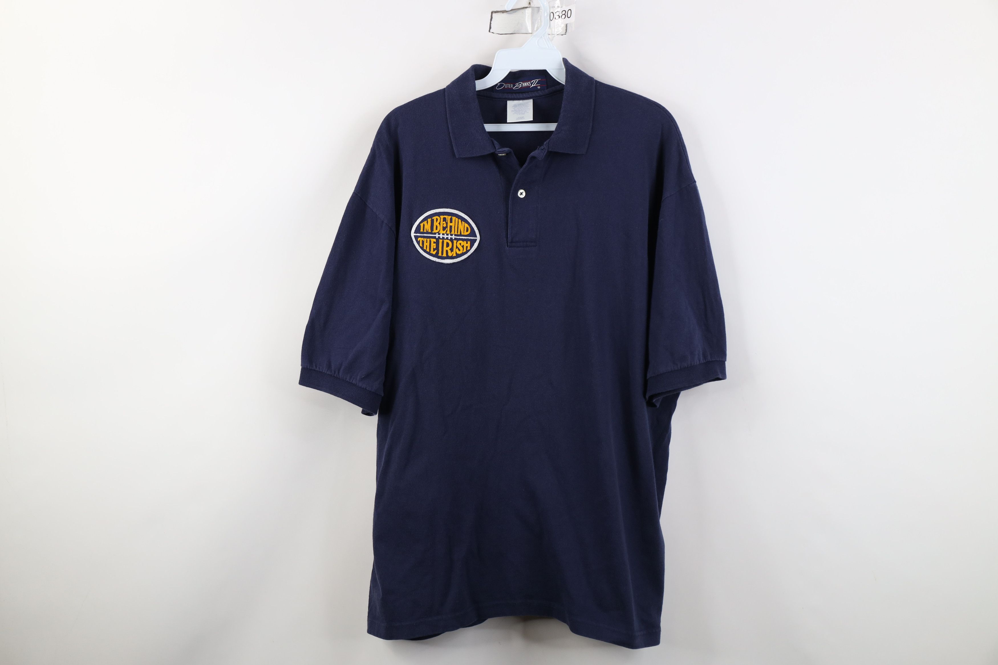 Vintage Vintage 90s I'm Behind the Irish Notre Dame University Polo Size US L / EU 52-54 / 3 - 1 Thumbnail