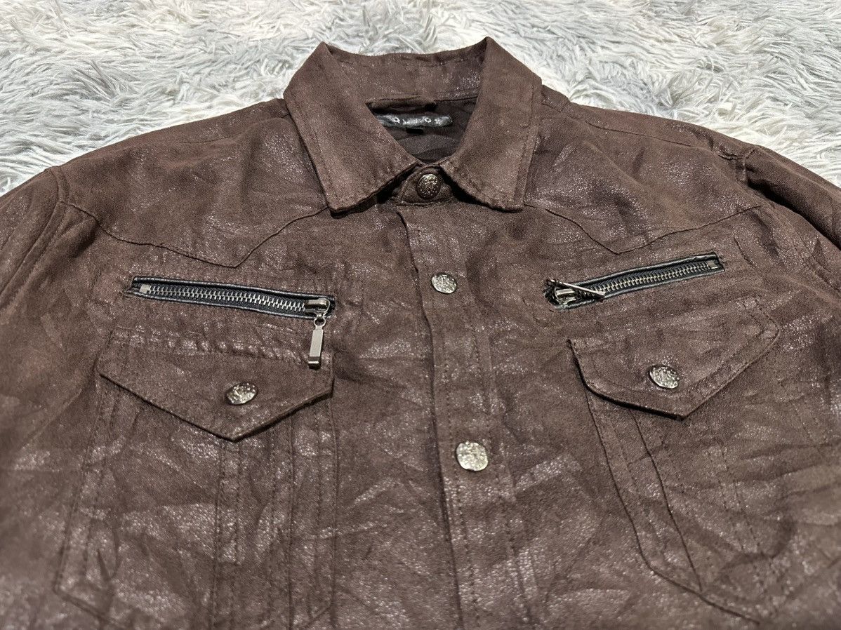 If Six Was Nine 🔥Sick Y2K Omkoe Waxed Suede Western Shirt ZipperGoth Punk Size US L / EU 52-54 / 3 - 3 Thumbnail