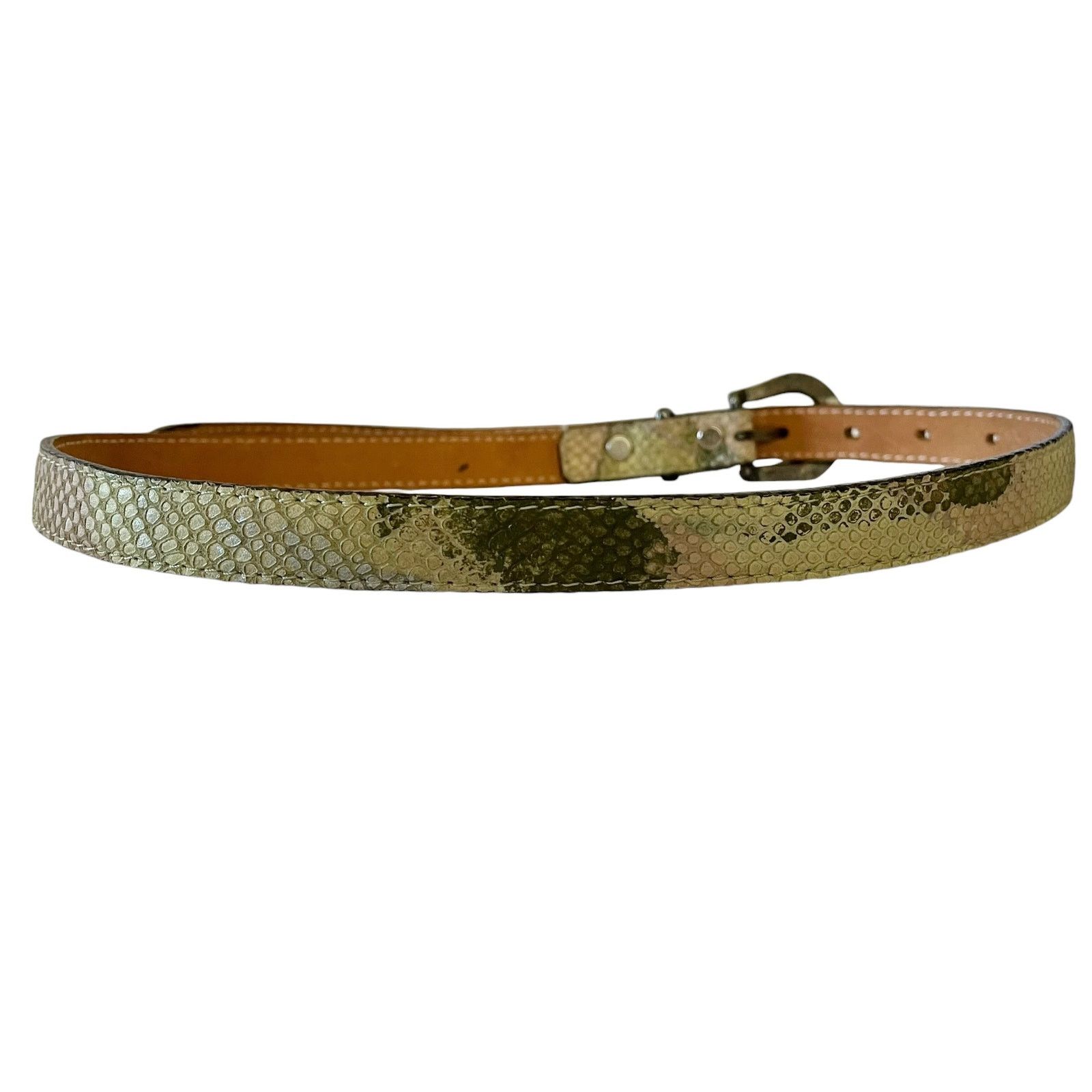 Other Streets Ahead Green Snake Embossed Leather Long Flap Belt Size ONE SIZE - 3 Thumbnail