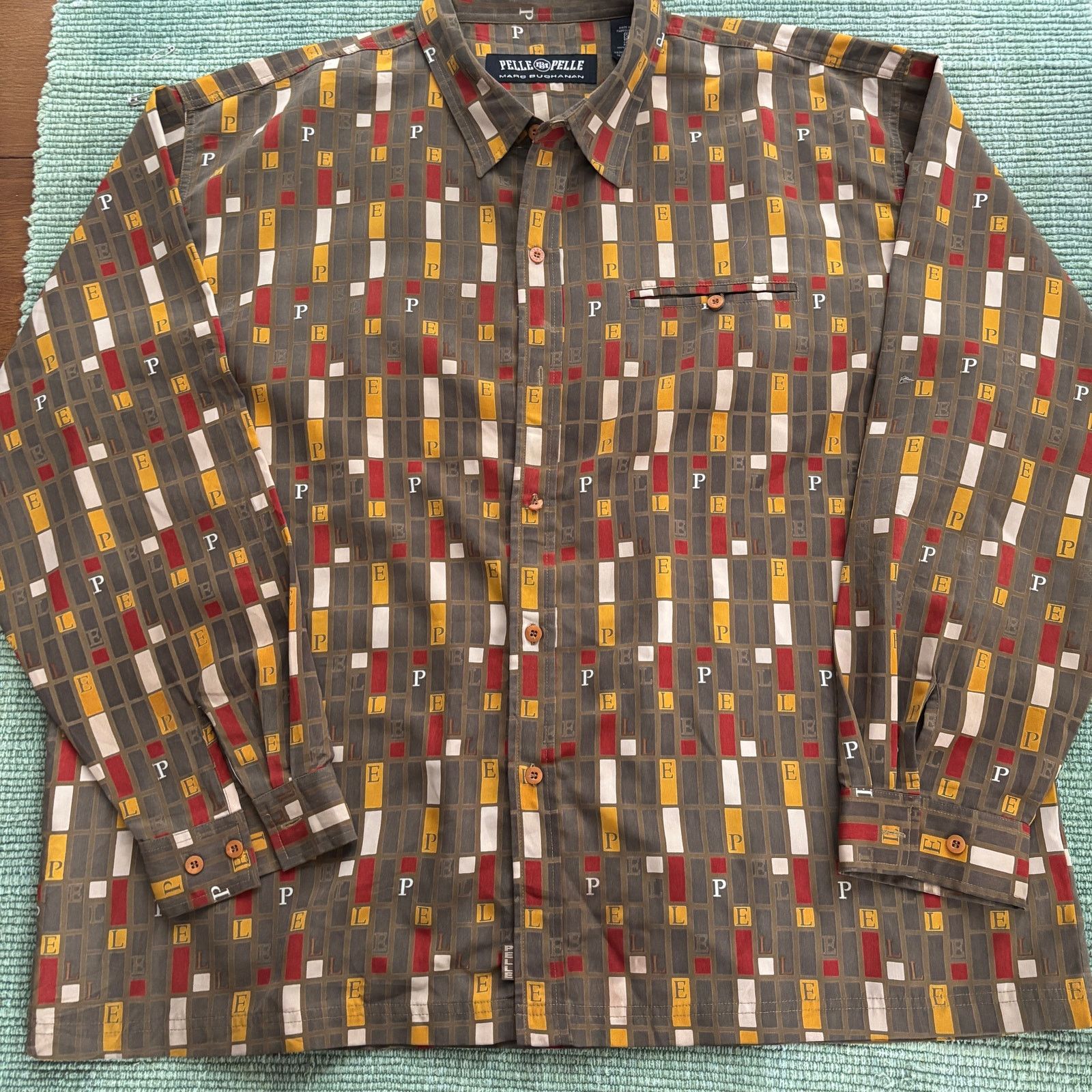 Pelle Pelle × Vintage Vtg Y2K Pelle Pelle Button Up Long Sleeve Shirt Baggy 3XL Size US XXL / EU 58 / 5 - 2 Thumbnail