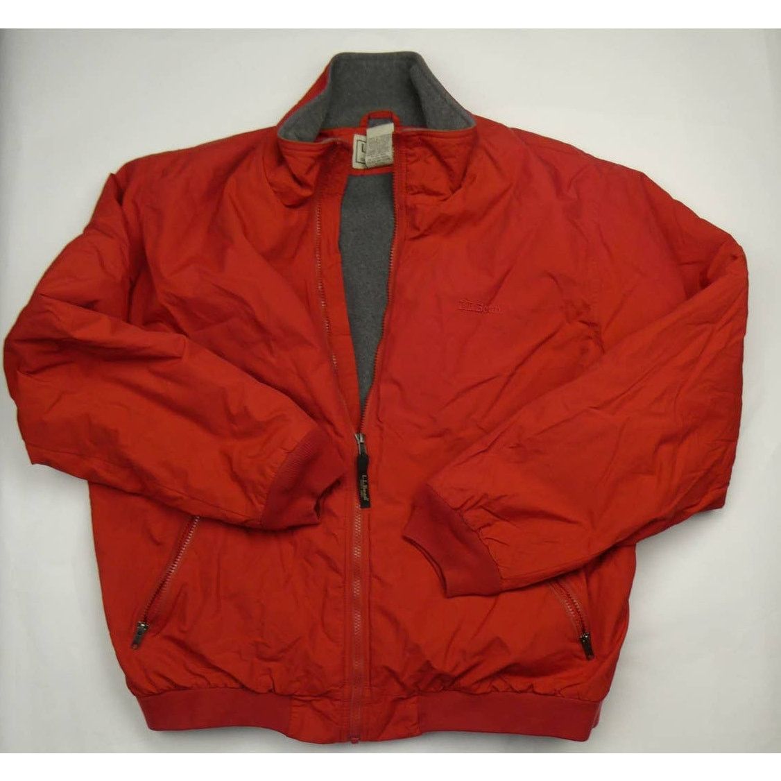 LL Bean fleece Lined Bomber Warm Up Jacket XL burnt orange