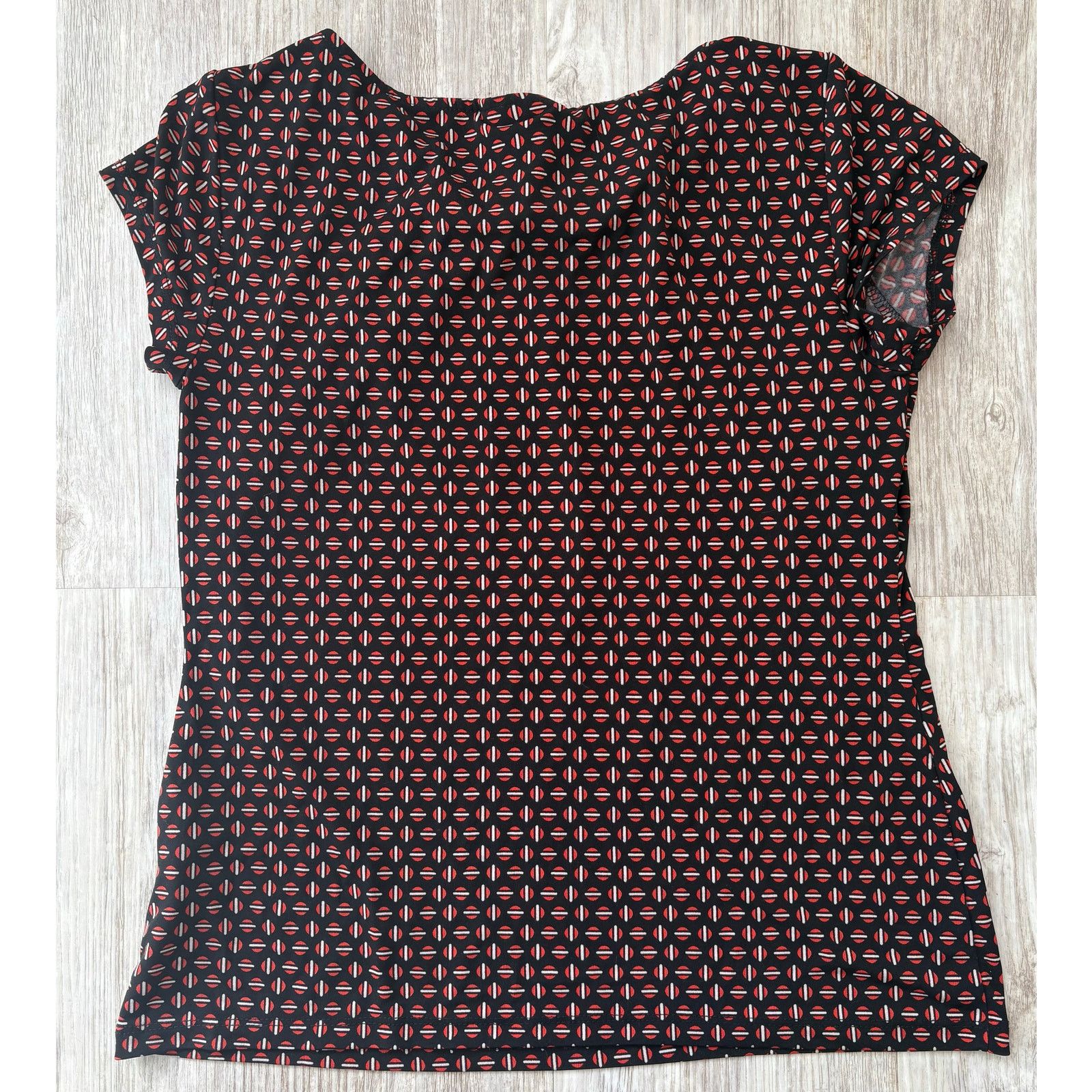 Worthington Worthington | Women's Geometric Print Short Sleeve Top | PS Size S / US 4 / IT 40 - 2 Thumbnail