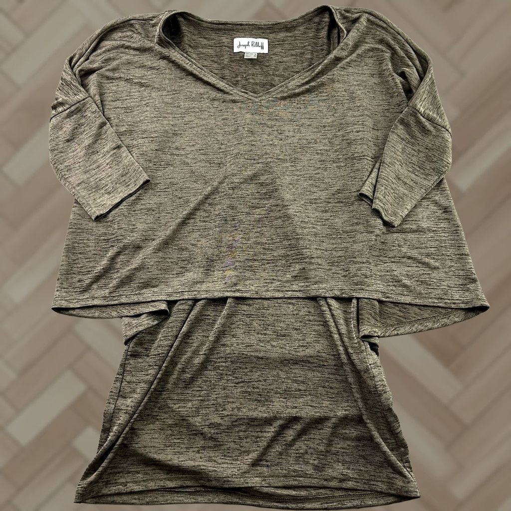 Joseph Ribkoff VINTAGE Joseph Ribkoff Gold Metallic Layered V Neck Tunic Top Womens 8 Gold Size M / US 6-8 / IT 42-44 - 1 Thumbnail
