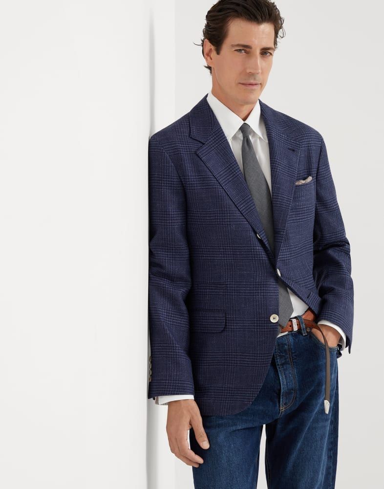 Brunello Cucinelli o1w1db10825 Suit-Type Jacket in Blue Size US XL / EU 56 / 4 - 4 Thumbnail