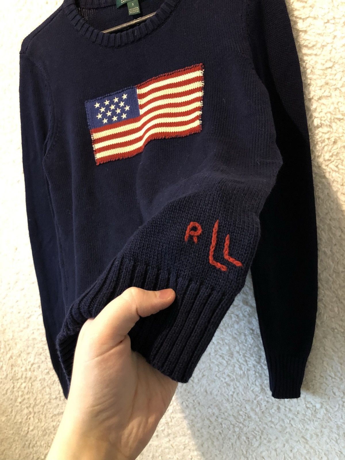 Lauren Ralph Lauren × Polo Ralph Lauren × Ralph Lauren Sweater Lauren Ralph Lauren Flaga USA 100% Cotton Size S / US 4 / IT 40 - 2 Thumbnail