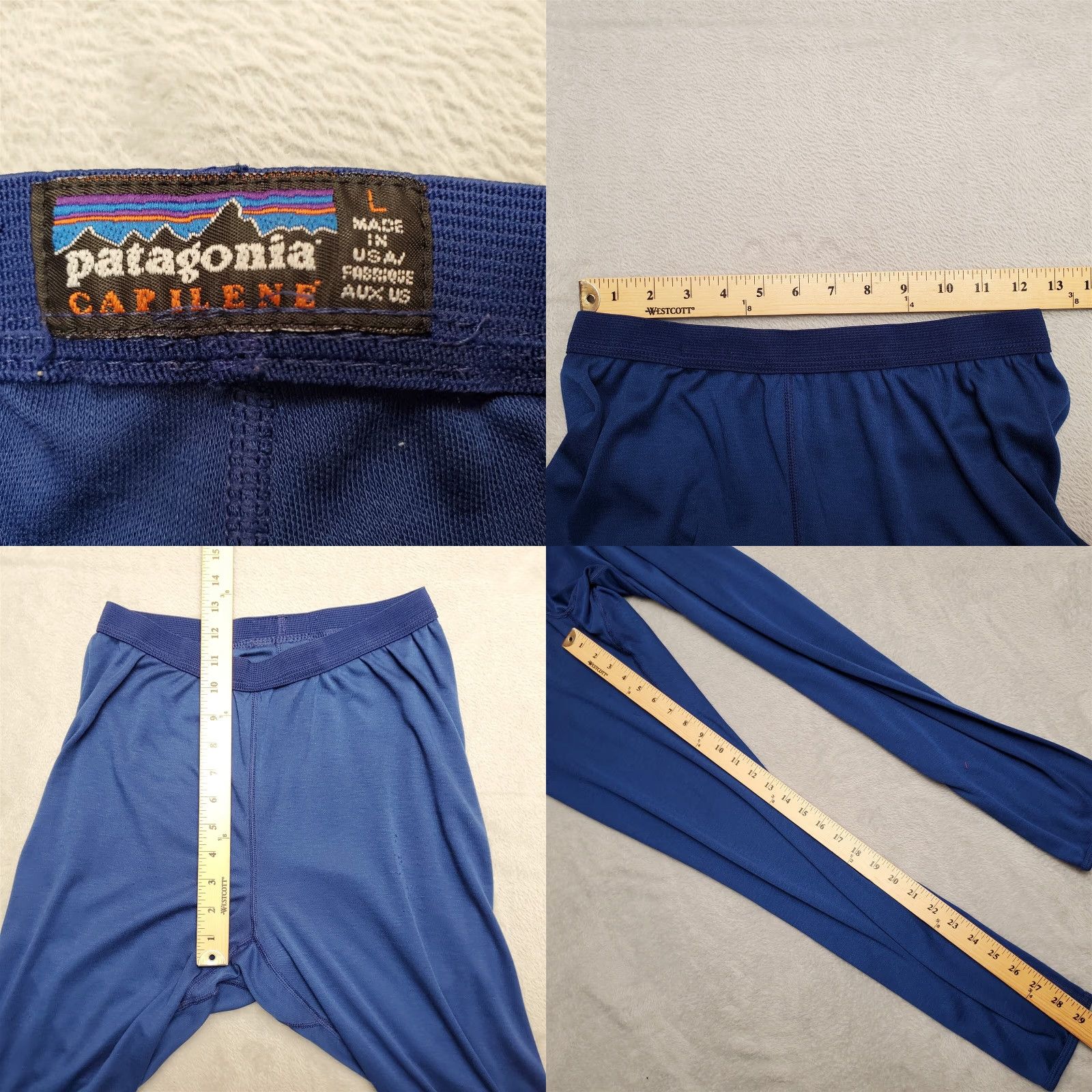 Patagonia VINTAGE Patagonia Pants Mens S Blue Capilene Baselayer 1/4 Zip Performance Size US 29 - 8 Thumbnail