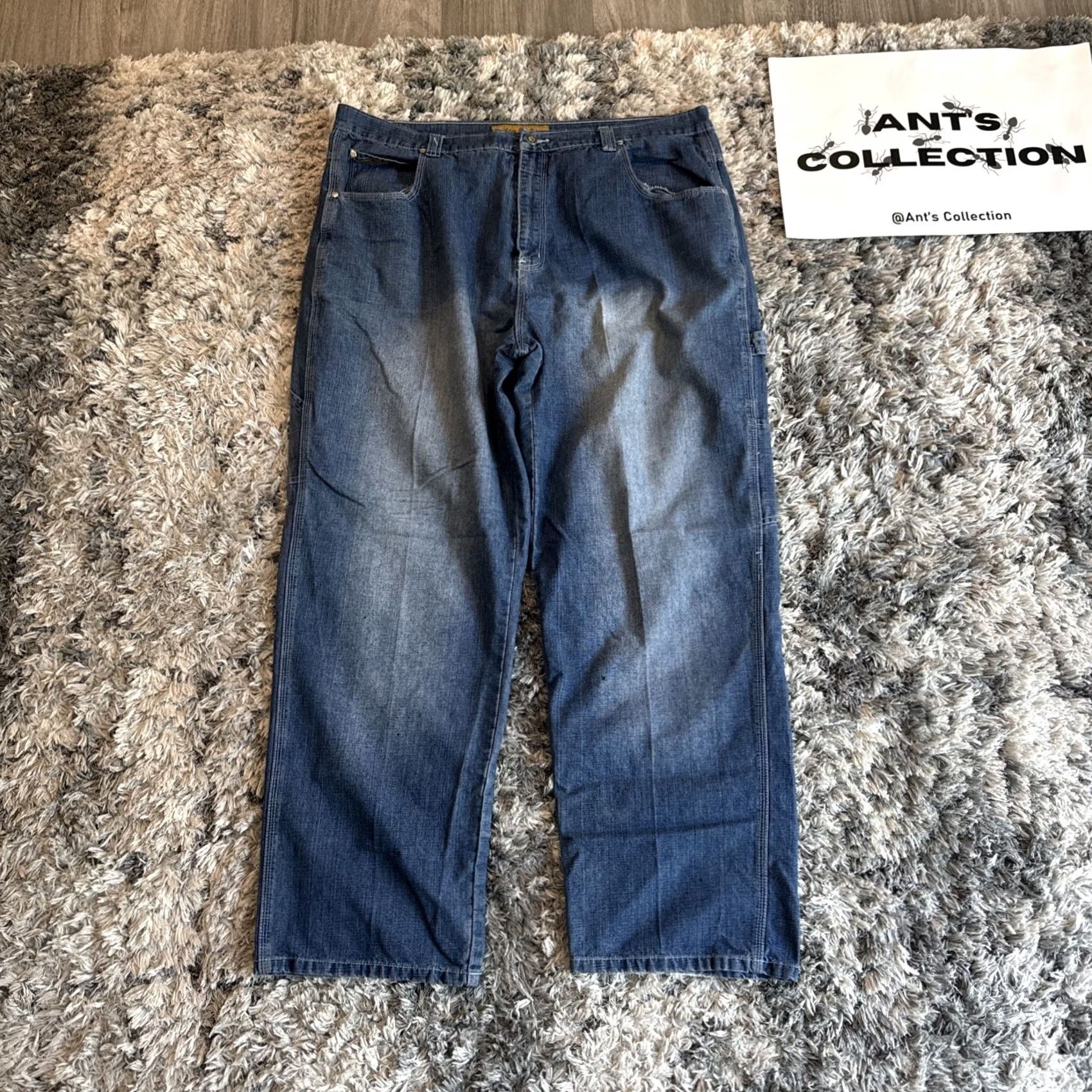 Express VINTAGE Brooklyn Xpress Jeans Blue 90’s Baggy Carpenter Denim RARE Men’s 42x31 Size US 42 / EU 58 - 7 Thumbnail