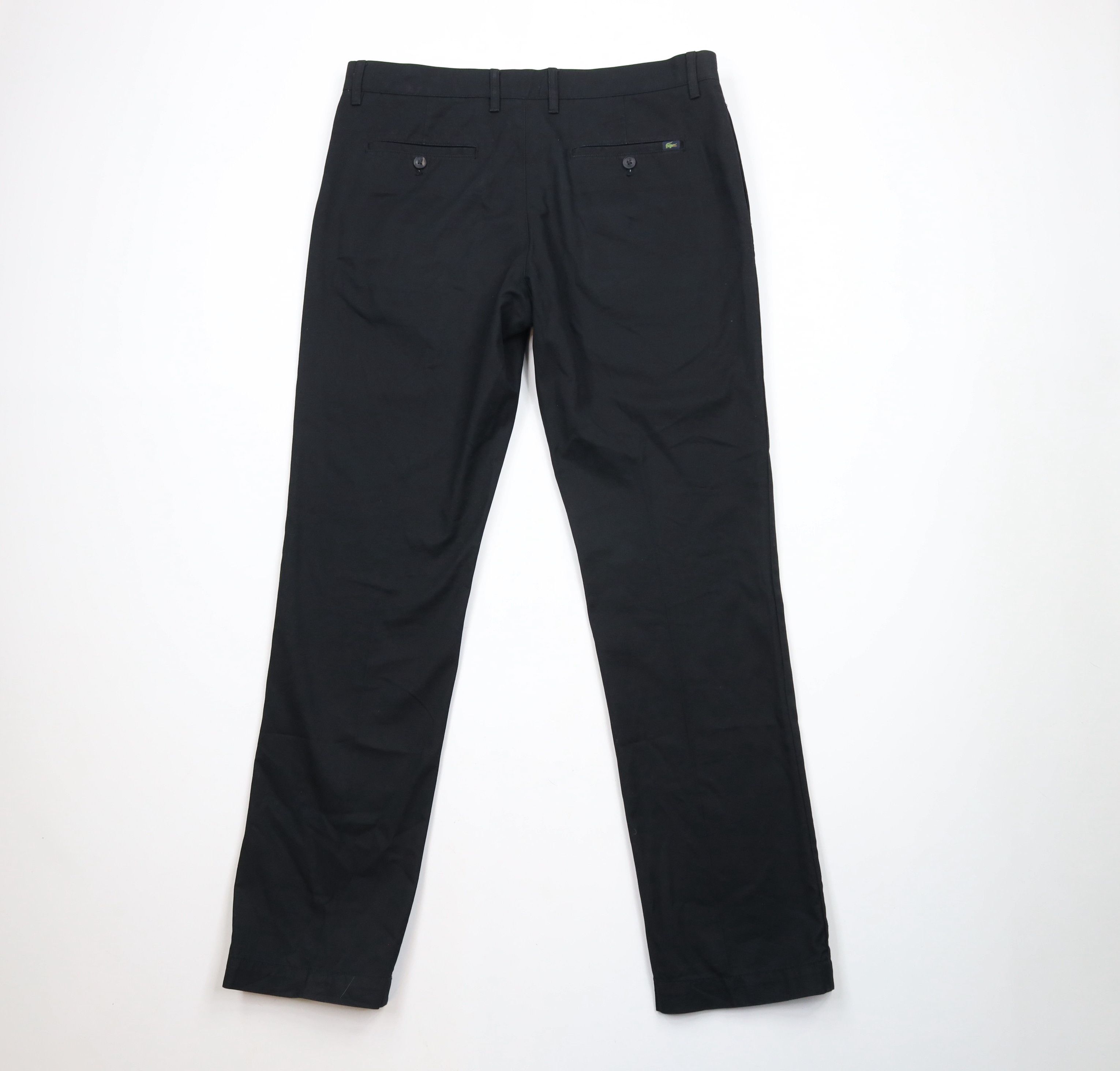 Lacoste × Vintage Lacoste Fit Distressed Flat Front Chino Pants Black Cotton Size US 34 / EU 50 - 9 Thumbnail
