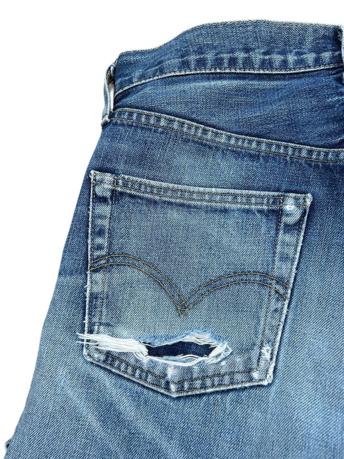 Kapital Vintage Levis Big E Selvedge Distressed Denim Jeans Size US 30 / EU 46 - 16 Thumbnail