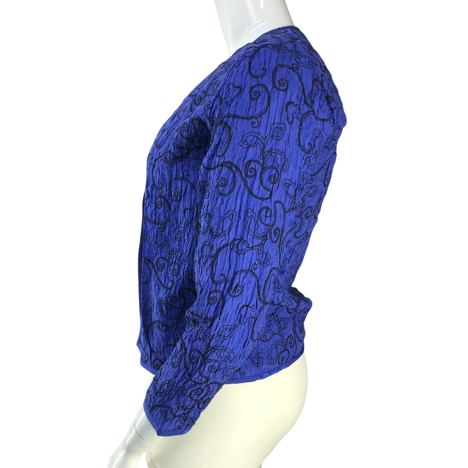 Chicos Chicos Size 1 US 8 Cardigan Open Front Silk Embroidered Size M / US 6-8 / IT 42-44 - 5 Thumbnail