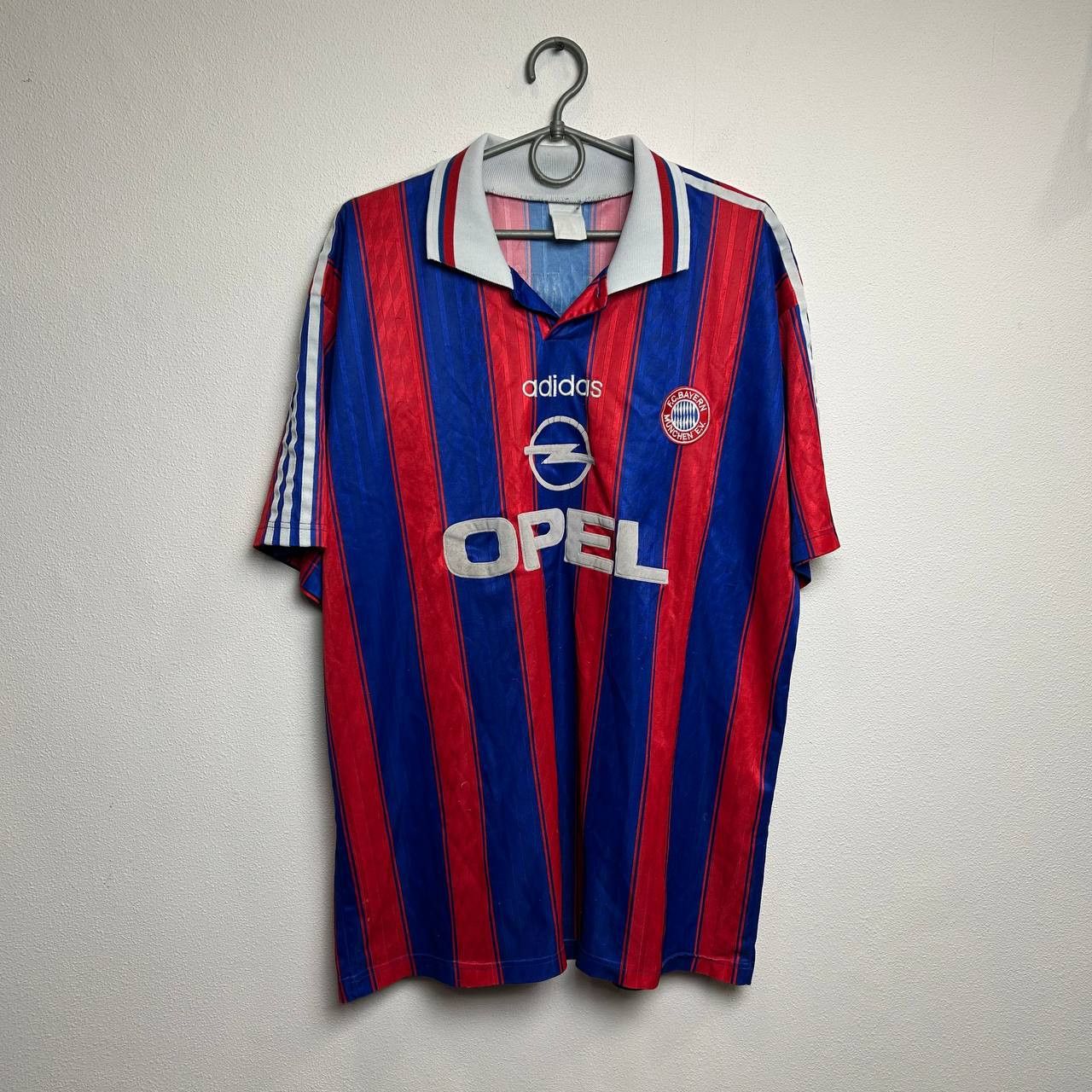 Vintage Adidas Bayern Munchen 1994 Opel home soccer jersey