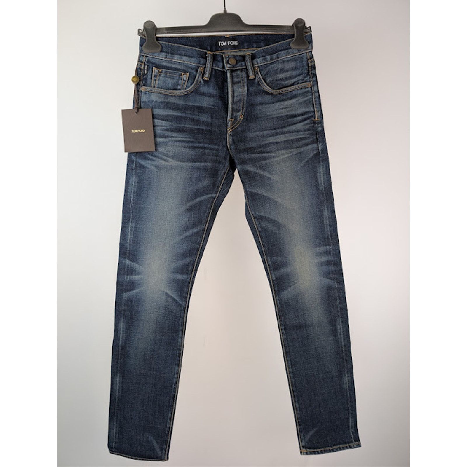 Tom Ford o1rshd1 Japanese Selvedge Slim-Fit Denim Jeans in Navy Blue Size US 32 / EU 48 - 2 Thumbnail