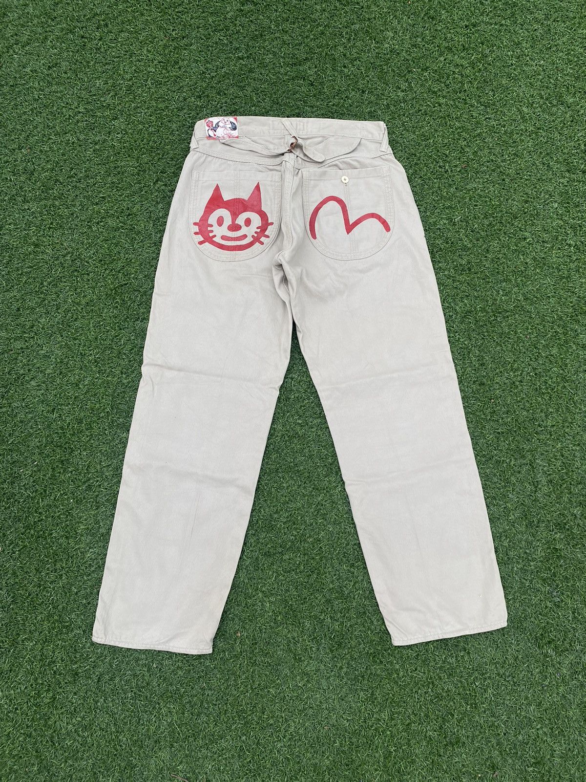 Evisu EVISU YAMANE RED CAT N SEA GULLS LOGO STRAIGHT PANTS Size US 31 - 1 Thumbnail