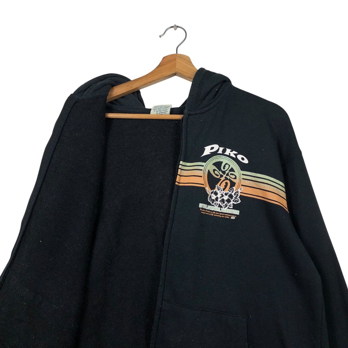 Japanese Brand × Vintage 📌Vintage Zipper Hoodie Sweater Piko Hawaii Big Logo Size US L / EU 52-54 / 3 - 14 Thumbnail