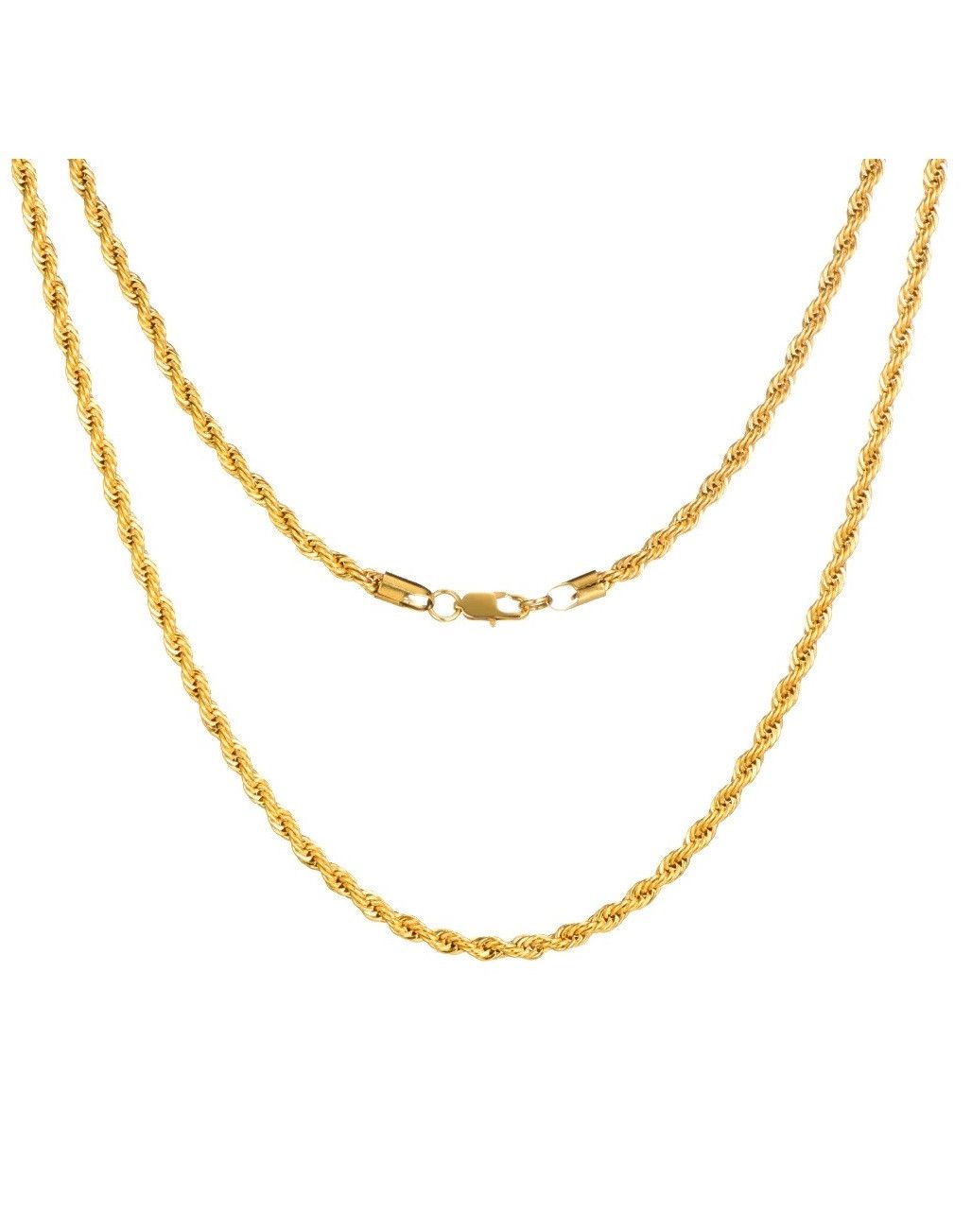 Other 18KGP 30'' Rope Necklace Diamond-cut Solid Chain Gift Size ONE SIZE - 5 Thumbnail