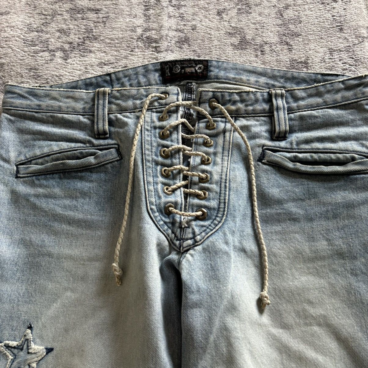 Roen Roen by Hiromu Takahara Lace-Up Flared Denim Jeans | Size 2 Size US 32 / EU 48 - 6 Thumbnail