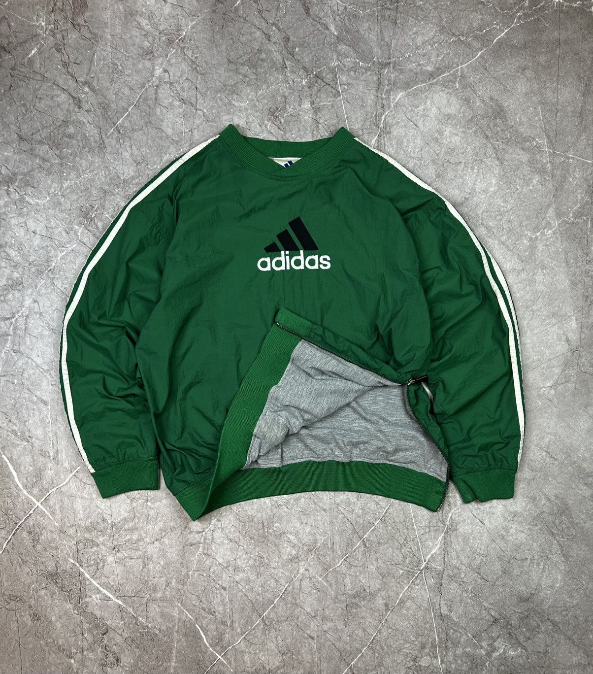 Adidas Vintage 90s Adidas Jacket Mens Large Green Lined Pullover Size US M / EU 48-50 / 2 - 1 Thumbnail