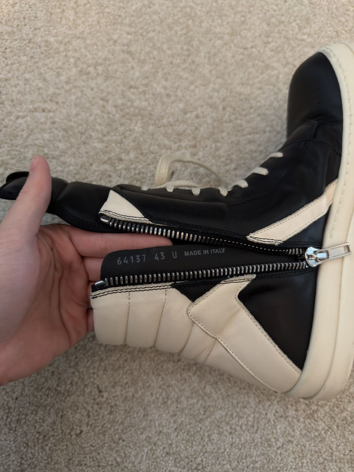 Rick Owens Rick Owens Geobasket Leather High Top Sneaker Size US 10 / EU 43 - 6 Thumbnail