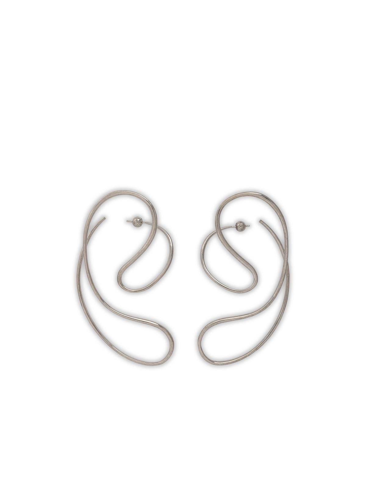 PANCONESI PANCONESI Silver 'P Continua Large' Earrings Size ONE SIZE - 1 Thumbnail