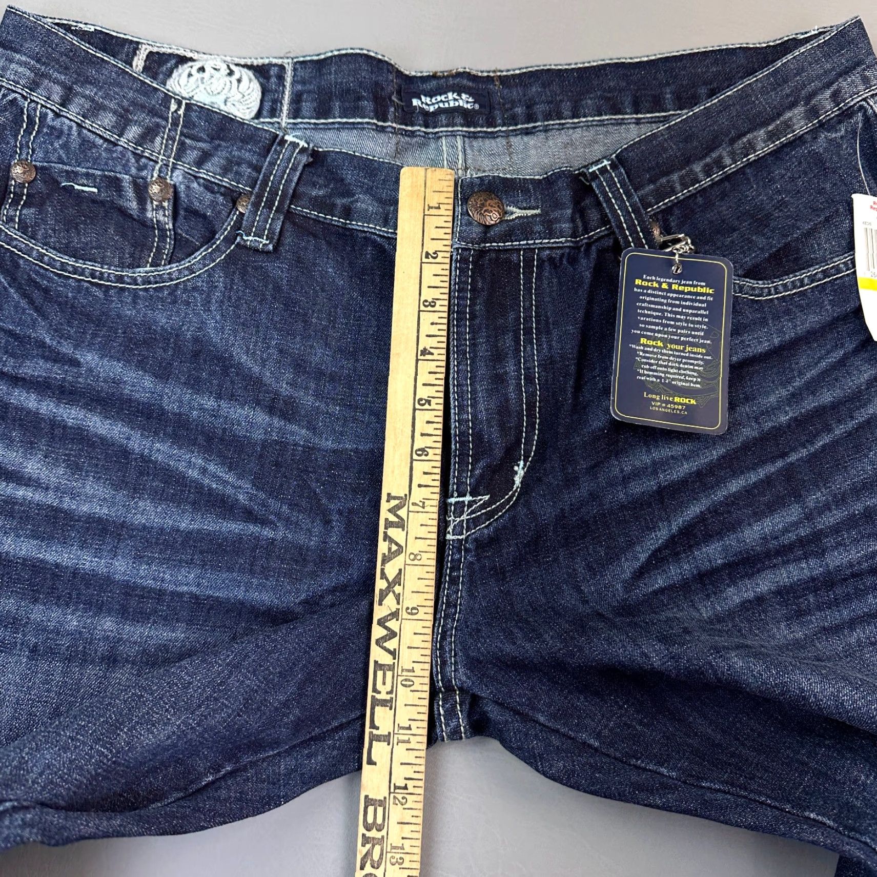 Vintage Vintage Rock & Republic Jeans Mens 40x32 Dark Wash USA Made Y2K Kiedis Skull Rock & Republic Jeans Mens 40x32 Dark Wash USA Made Y2K Size US 40 / EU 56 - 6 Thumbnail