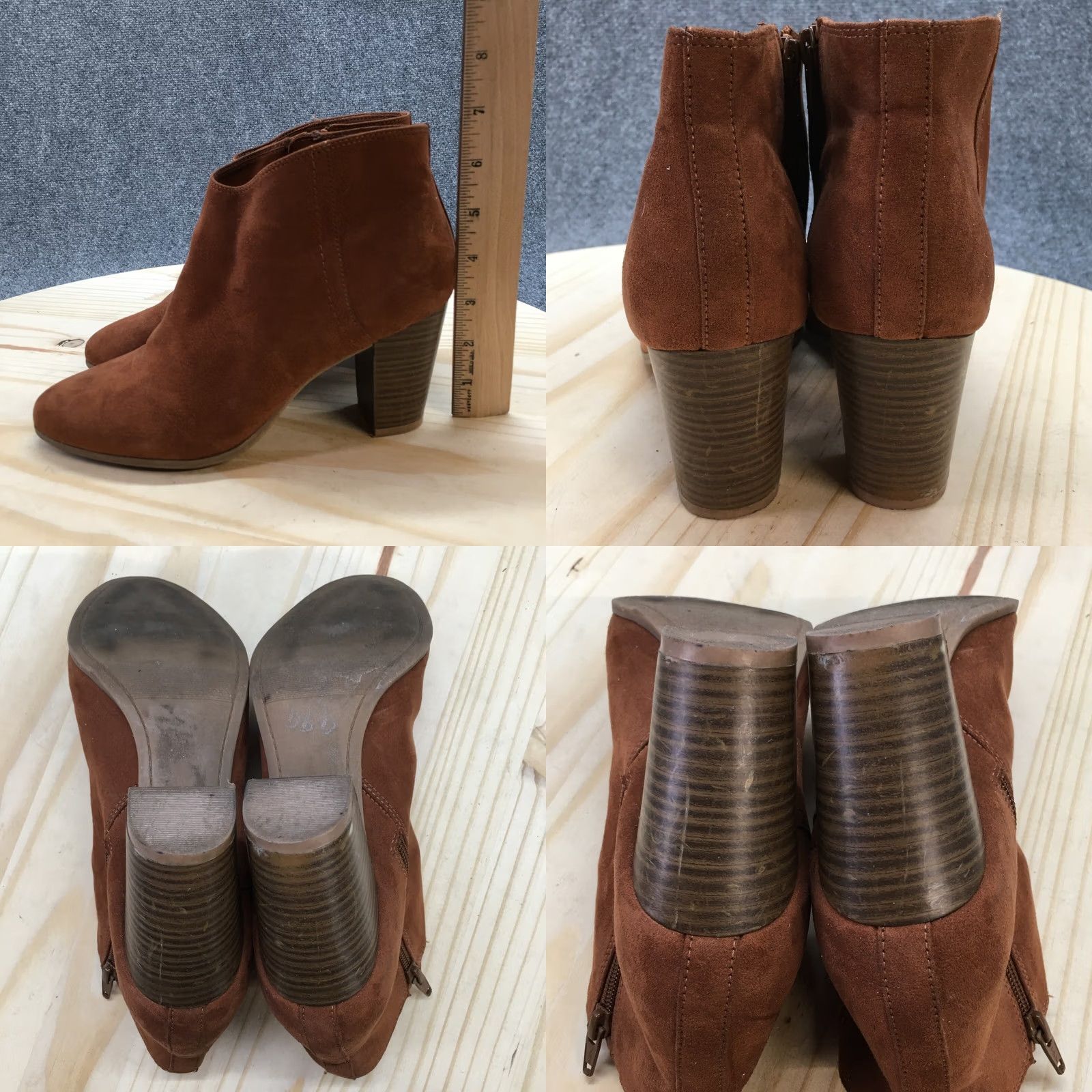 Old Navy Old Navy Boots Womens 8 Ankle Booties Brown Suede Zipper Casual Cap Mid Heel Bootie Womens Size US 8 / IT 38 - 8 Thumbnail
