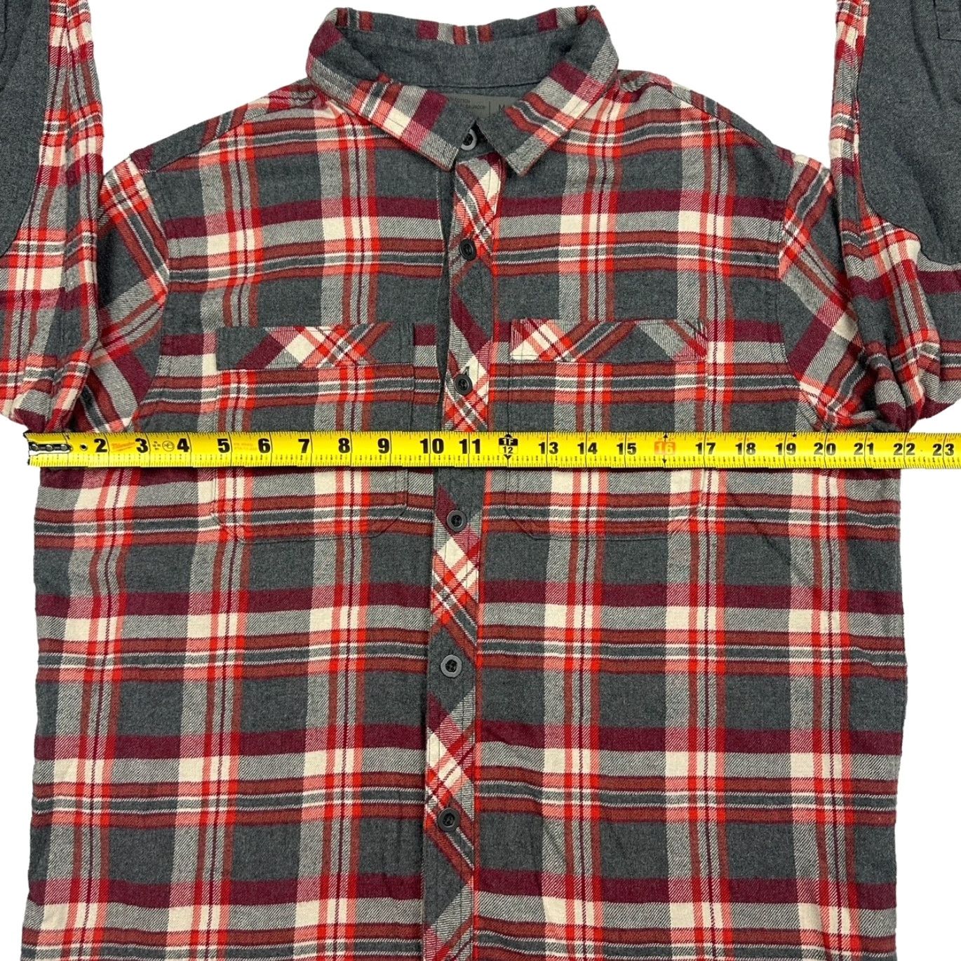 REI Flannel Shirt Men's Cotton Long Sleeve Red Black Plaid • Medium
