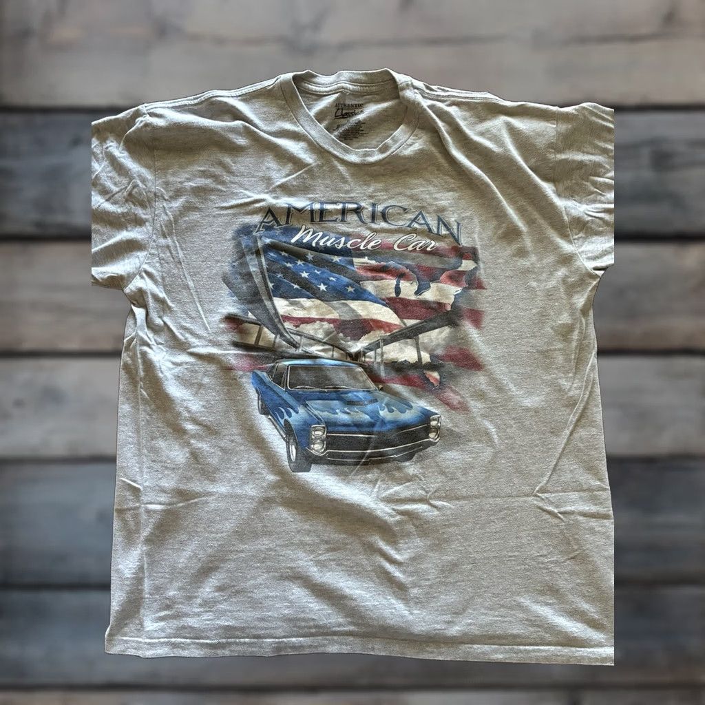 Vintage american muscle car tshirt us flag mens xl Size US XL / EU 56 / 4 - 1 Thumbnail
