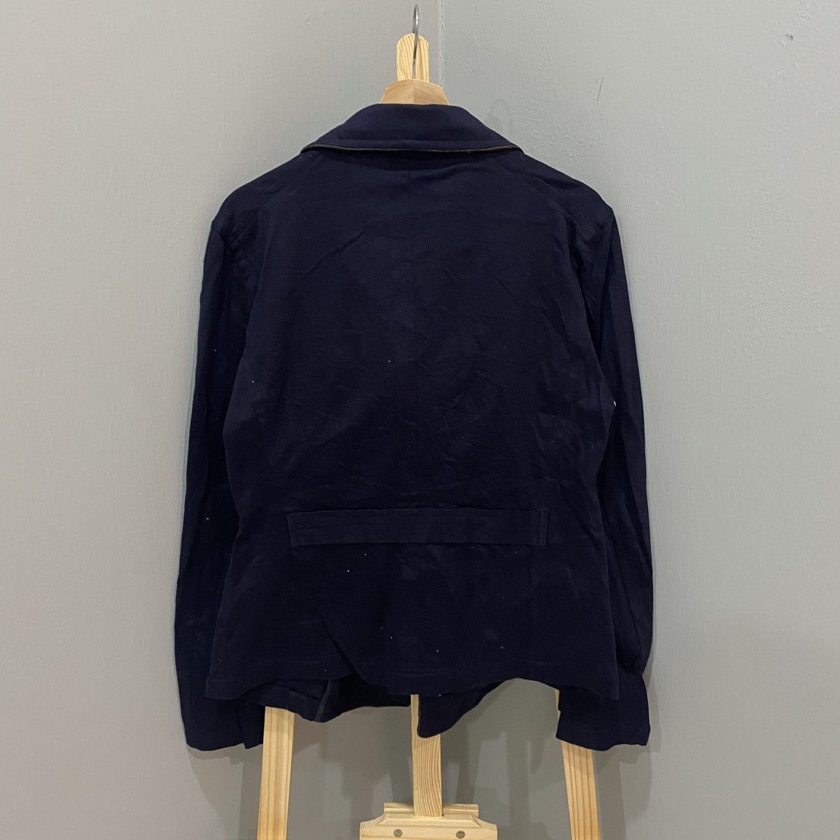 PPFM Navy Double-Breasted Cropped Peacoat Jacket Size US S / EU 44-46 / 1 - 2 Thumbnail