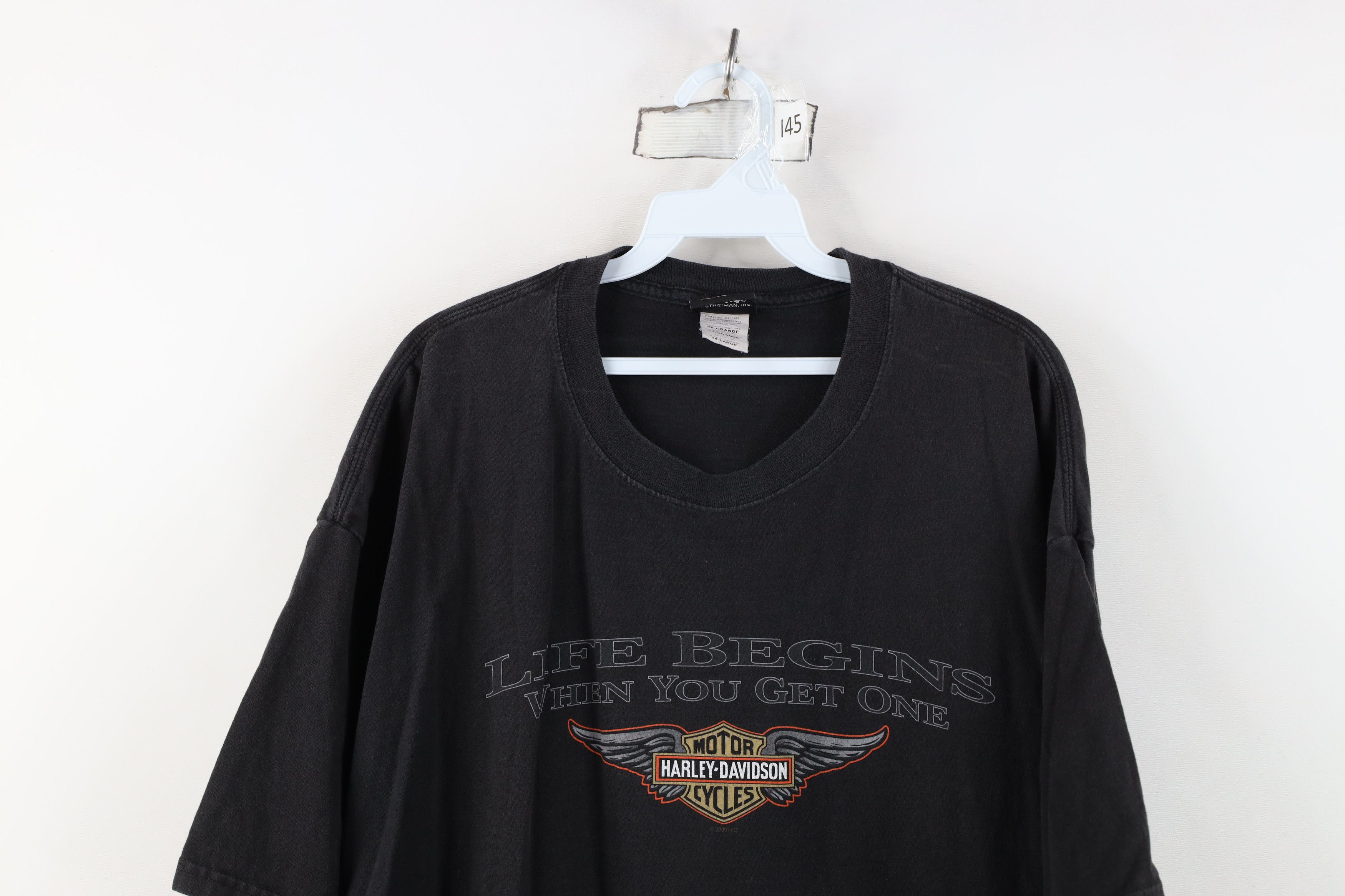 Harley Davidson Vintage Y2K Harley Davidson Faded Spell Out T-Shirt Black Size US XXL / EU 58 / 5 - 2 Thumbnail
