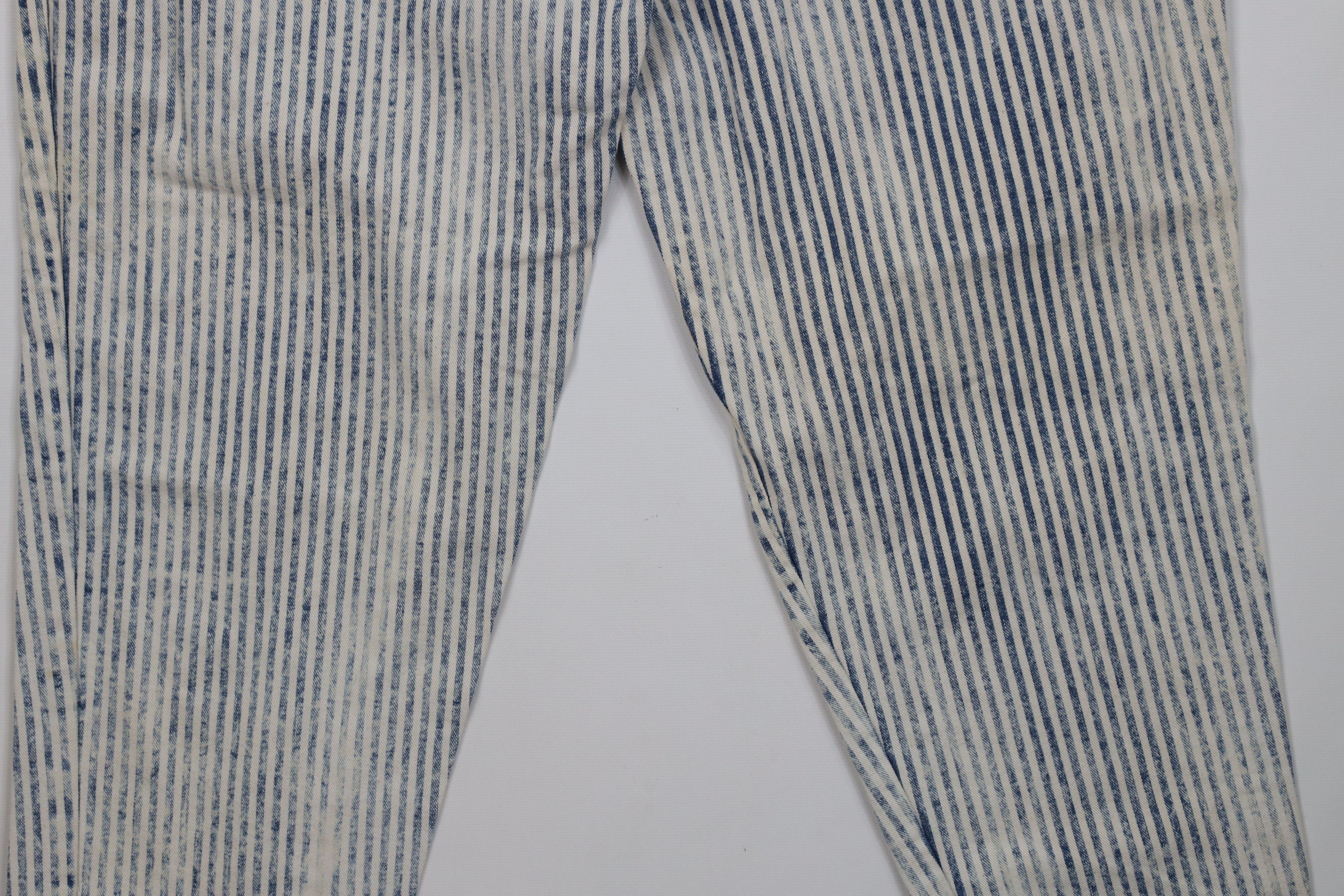 Vintage Vintage 90s Streetwear Hickory Striped Tapered Leg Jeans Size 26" / US 2 / IT 38 - 11 Thumbnail