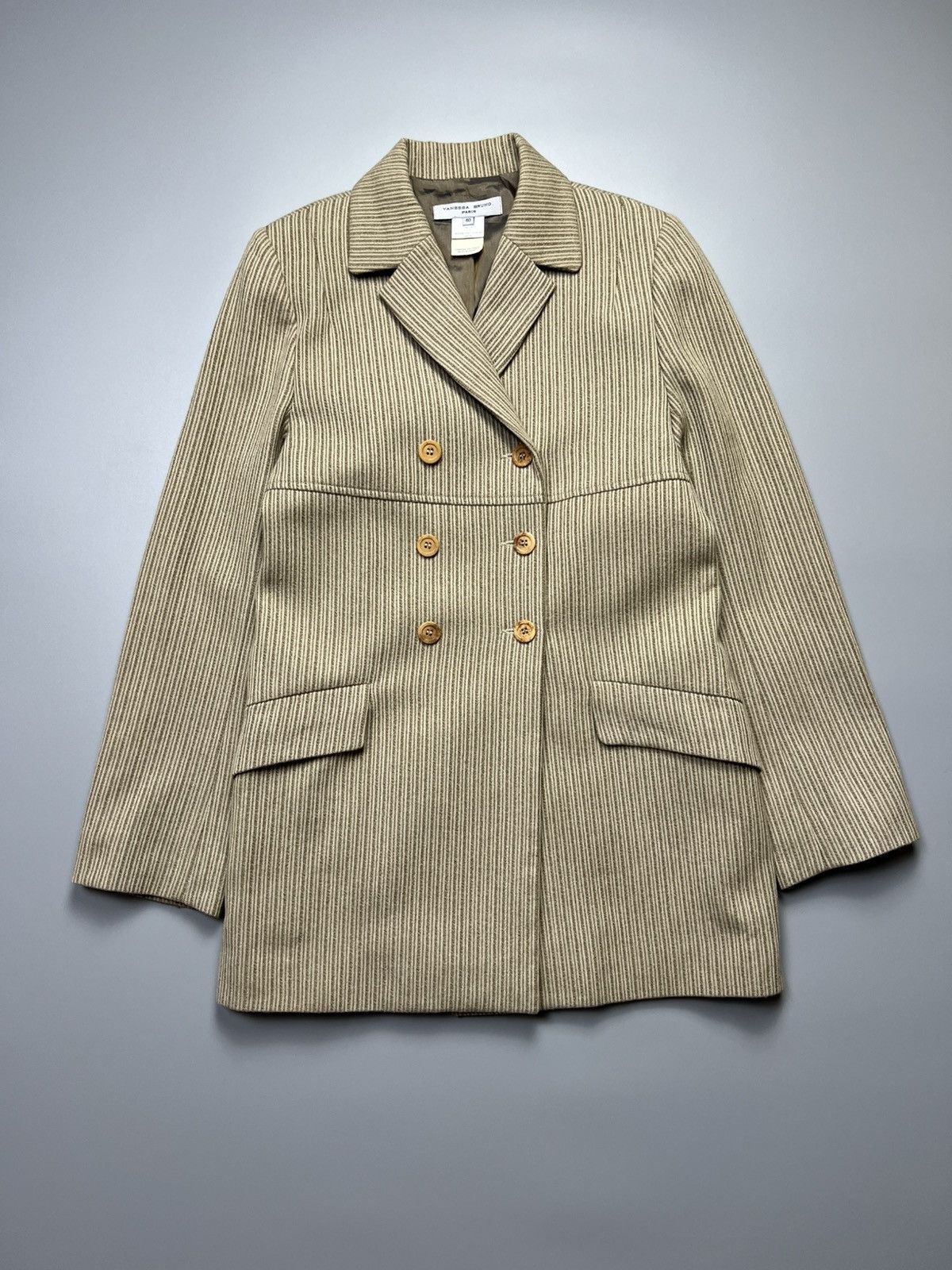 Vanessa Bruno - Pinstripe Beige Wool - Coat