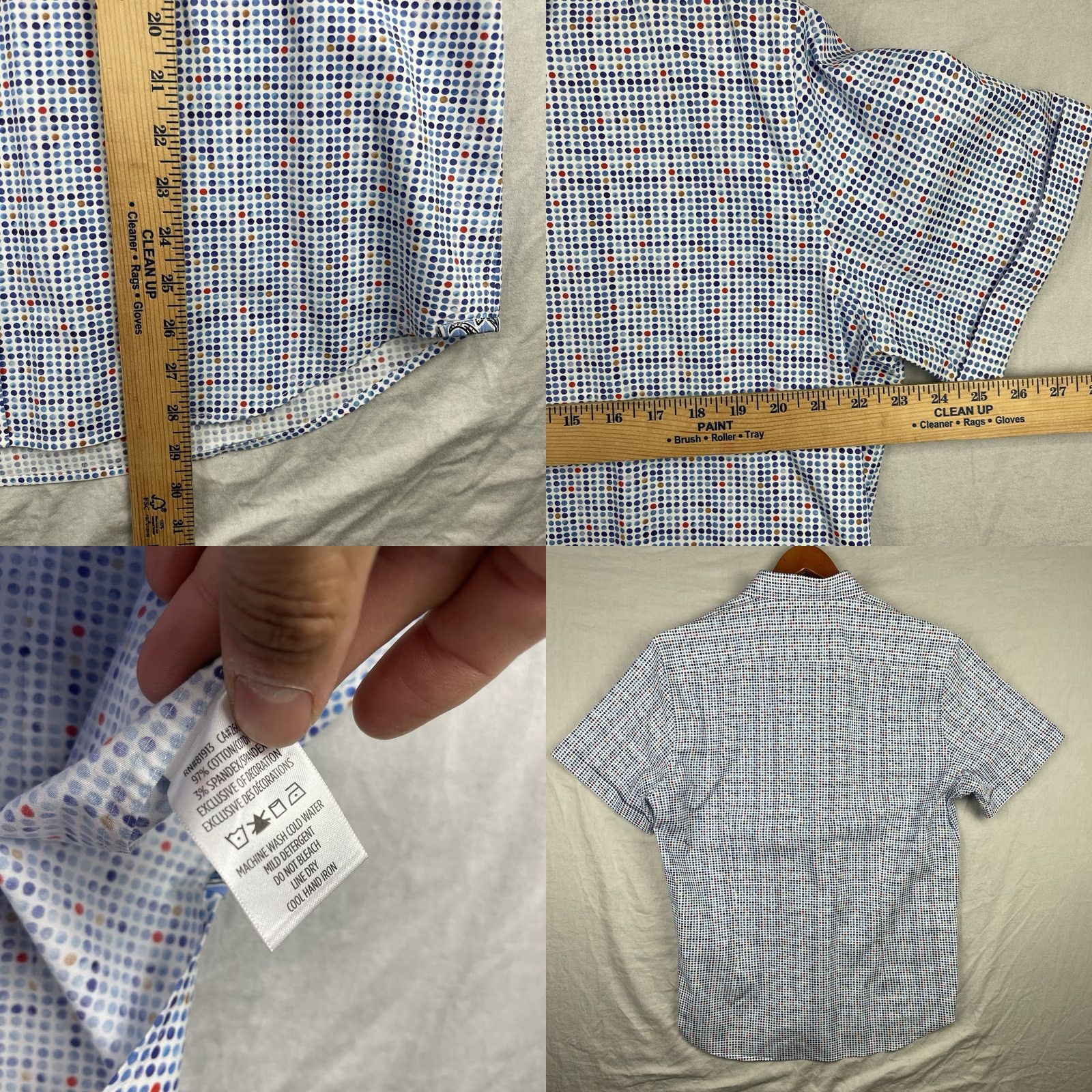 Robert Graham Robert Graham Shirt Men 2XL Polka Dots Colorful Cutaway Button Up Cuffed Short Sleeve Button-Up Size US XXL / EU 58 / 5 - 8 Thumbnail