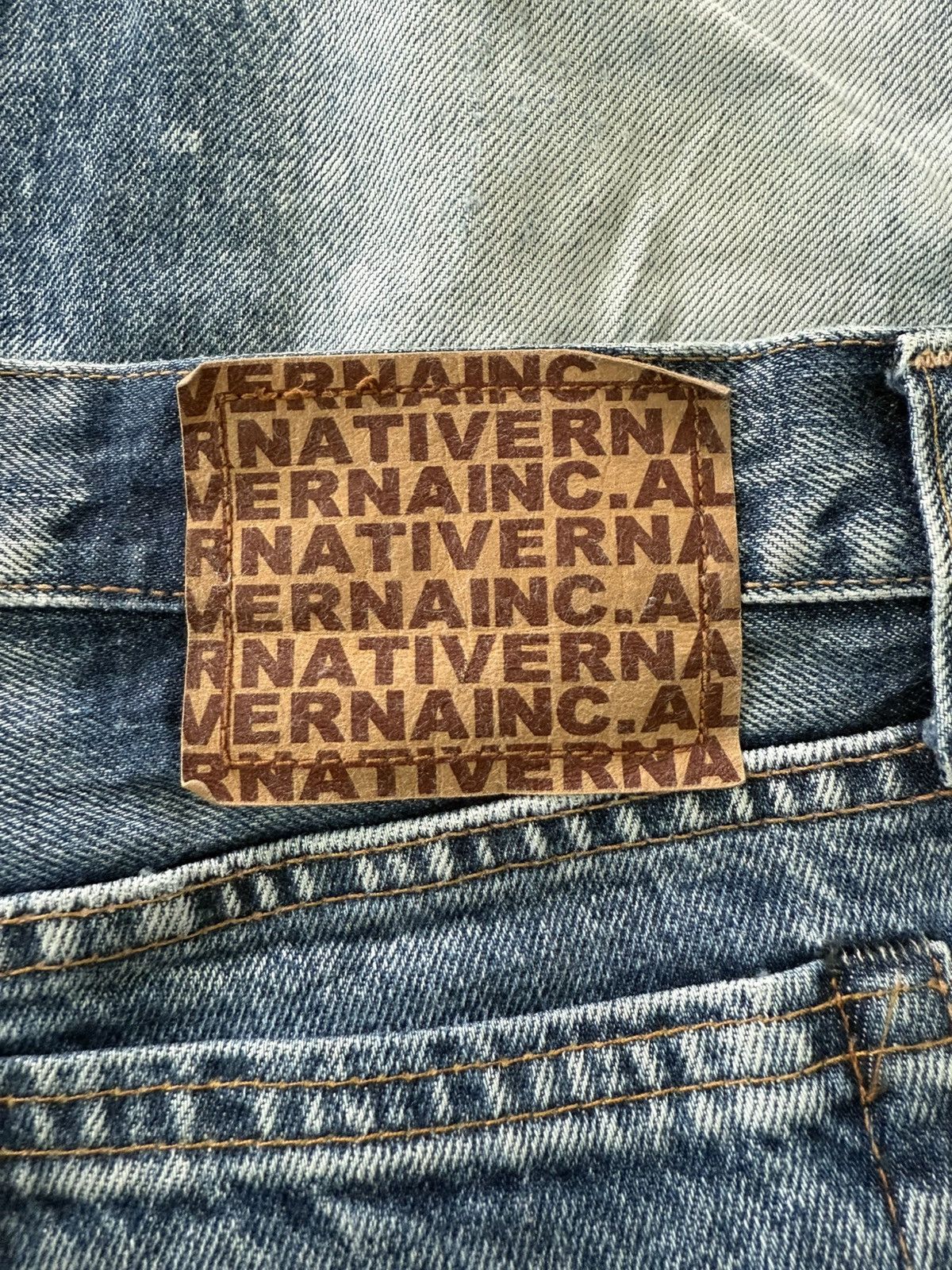 If Six Was Nine Japan Brand RNA Denim Distress Custom Patch Sashiko Style Size US 31 - 9 Thumbnail