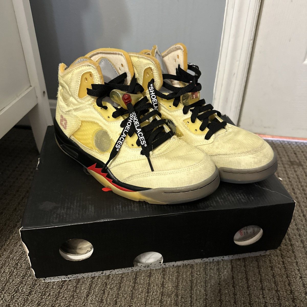 Nike × Off-White Jordan 5 off white sail Size US 9.5 / EU 42-43 - 1 Thumbnail