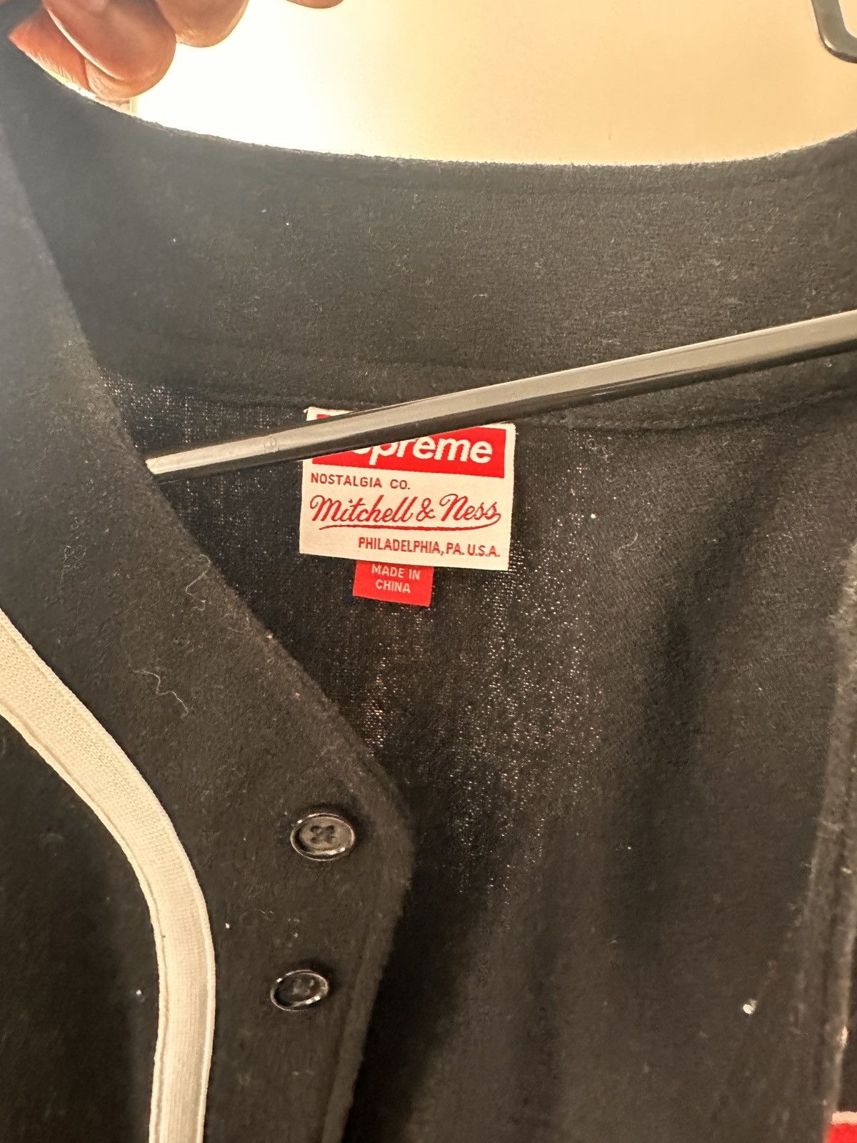 Supreme MITCHELL & NESS® HEBREW WOOL BASEBALL JERSEY Size US XXL / EU 58 / 5 - 6 Thumbnail