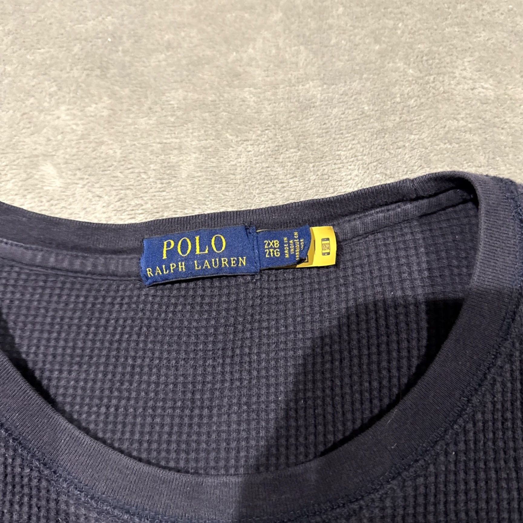 Polo Ralph Lauren Polo Ralph Lauren Thermal Shirt Mens 2XB Blue Waffle-Knit Long Sleeve Crew Size US XXL / EU 58 / 5 - 3 Thumbnail