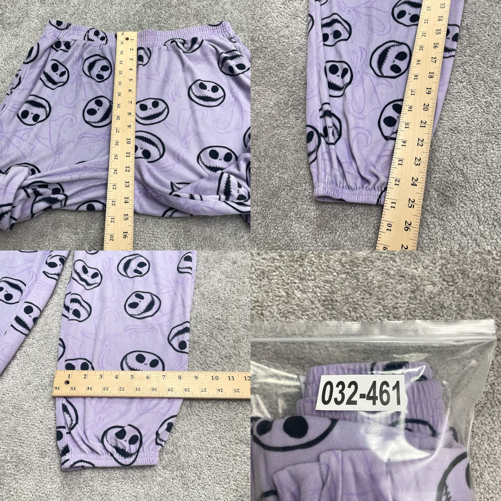 Vintage Disney Nightmare Before Christmas Plush Pajama Pants Women L Purple Sleepwear Size 36" / US 14 / IT 50 - 8 Thumbnail