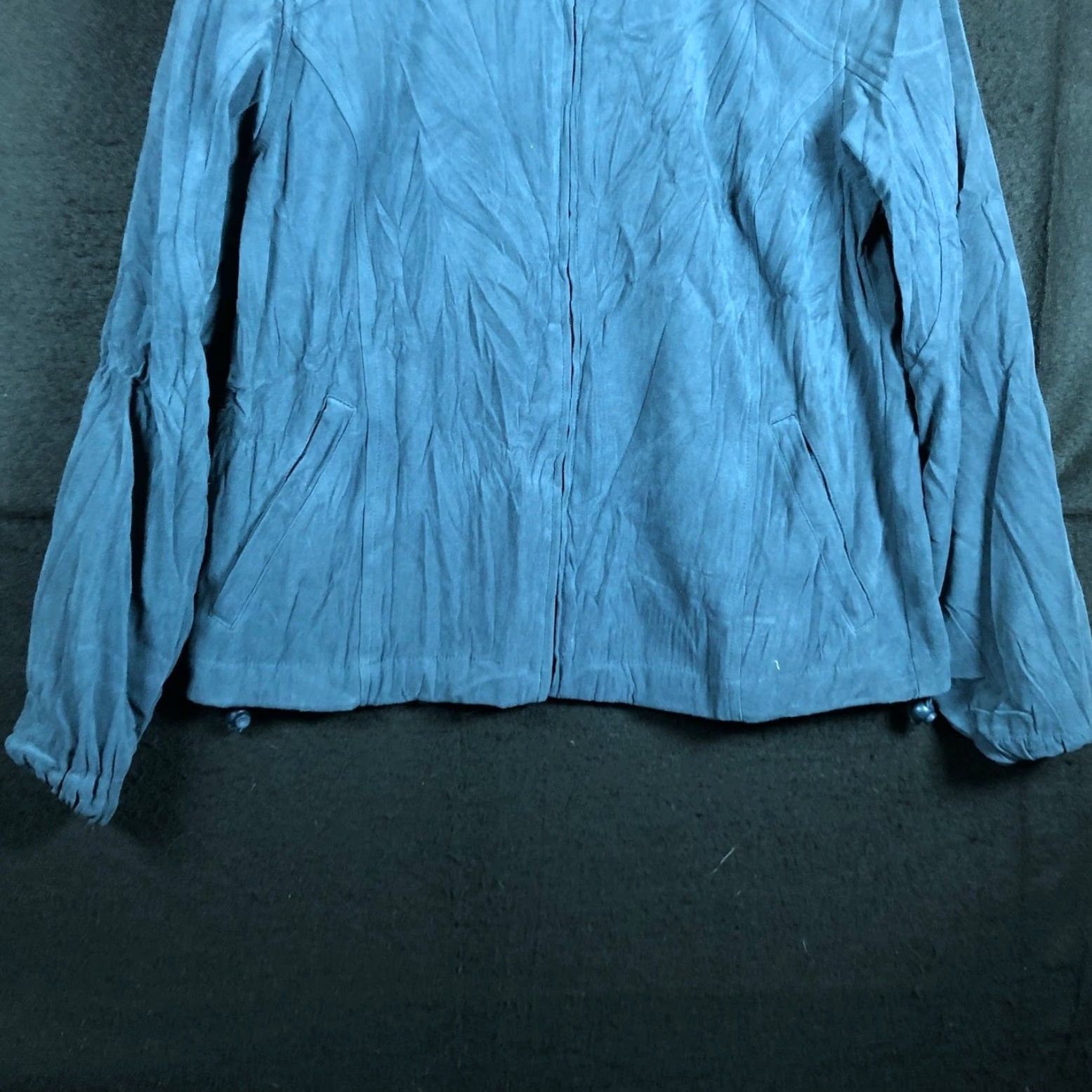 Orvis Orvis Womens Jacket Blue Petite Full Zip Casual Pockets Stretch 4P Denim Polyester All Seasons Mid-Length Womens Size S / US 4 / IT 40 - 3 Thumbnail