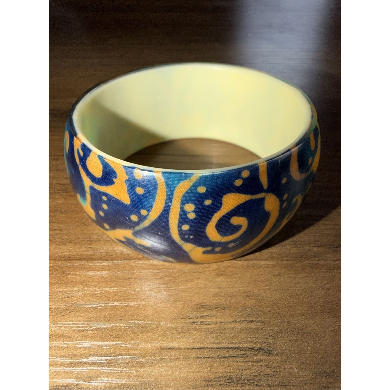 Other Bangle Bracelet Shaped Teal Blue Gold Tone Jewelry Size ONE SIZE - 1 Thumbnail