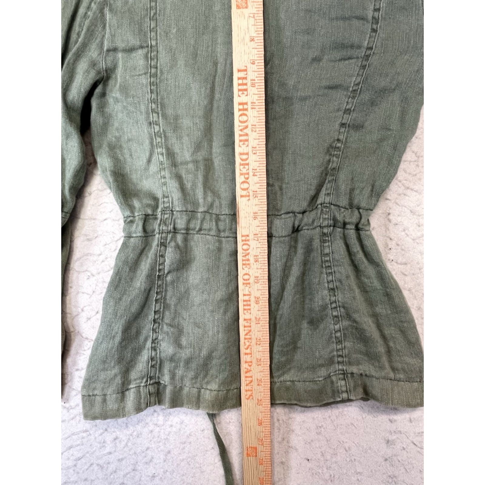 Lucky Brand Lucky Brand Jacket Women XS Green Linen Drawstring Waist Short Sleeve Pockets Breathable Casual Travel Regular Fit Vintage: No Size XS / US 0-2 / IT 36-38 - 4 Thumbnail